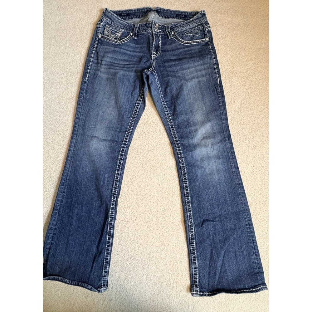 Vigoss Jeans The New York Boot Cut Medium Wash Embroidered Denim Women 14/33